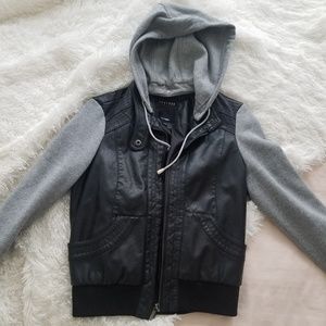 Therapy Faux Leather and sweatshirt jacket
